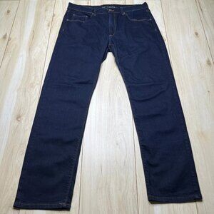 Mott & Bow Mens Blue Rinse Wash Slim Stap Denim Straight Jeans Size 36X30